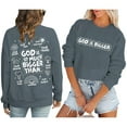 thumbnail image 2 of Arlun Christian Sweatshirts for Women Jesus God Faith Letter Printed Thin Sweatshirts Inspirational Religious Graphic Hoodless Loose Comfy Long Sleeve Crewneck Pullover Tops Dark Gray XL, 2 of 5