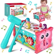 Baby Toys for 12 24 Months, Wooden Hammering Pounding Toy for Toddlers 1-3, Montessori Early Development Toys, Learning Toys for 1 2 3 Year Old Girls Boys