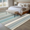 thumbnail image 4 of Light Blue Striped Area Rugs 6'x9', Washable Small Throw Rugs for Kitchen Dining room, Farmhouse Thin Line Modern Abstract Art Indoor Outdoor Rug Non-Slip Low Pile Carpet Runner Reversible Floor Mats, 4 of 8