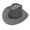 Dark Gray, variant on Vintage Western Cowboy Hat, Retro Linen Cowboy Hat for Men and Women, Wide Brim Sun Hat, Adjustable Chin Strap Hat for Outdoor, Party, and Festival - Beige