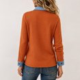 thumbnail image 5 of Lumtrix Sweaters For Women Trendy Denim Collar V Neck Long Sleeve Shirts Casual Lightweight Ribbed Knit Pullover Vintage Tops Saffron L, 5 of 5