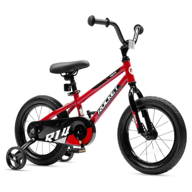 RoyalBaby Rocket Outdoor Children's Bike with Training Wheels, 14 Inch, Red