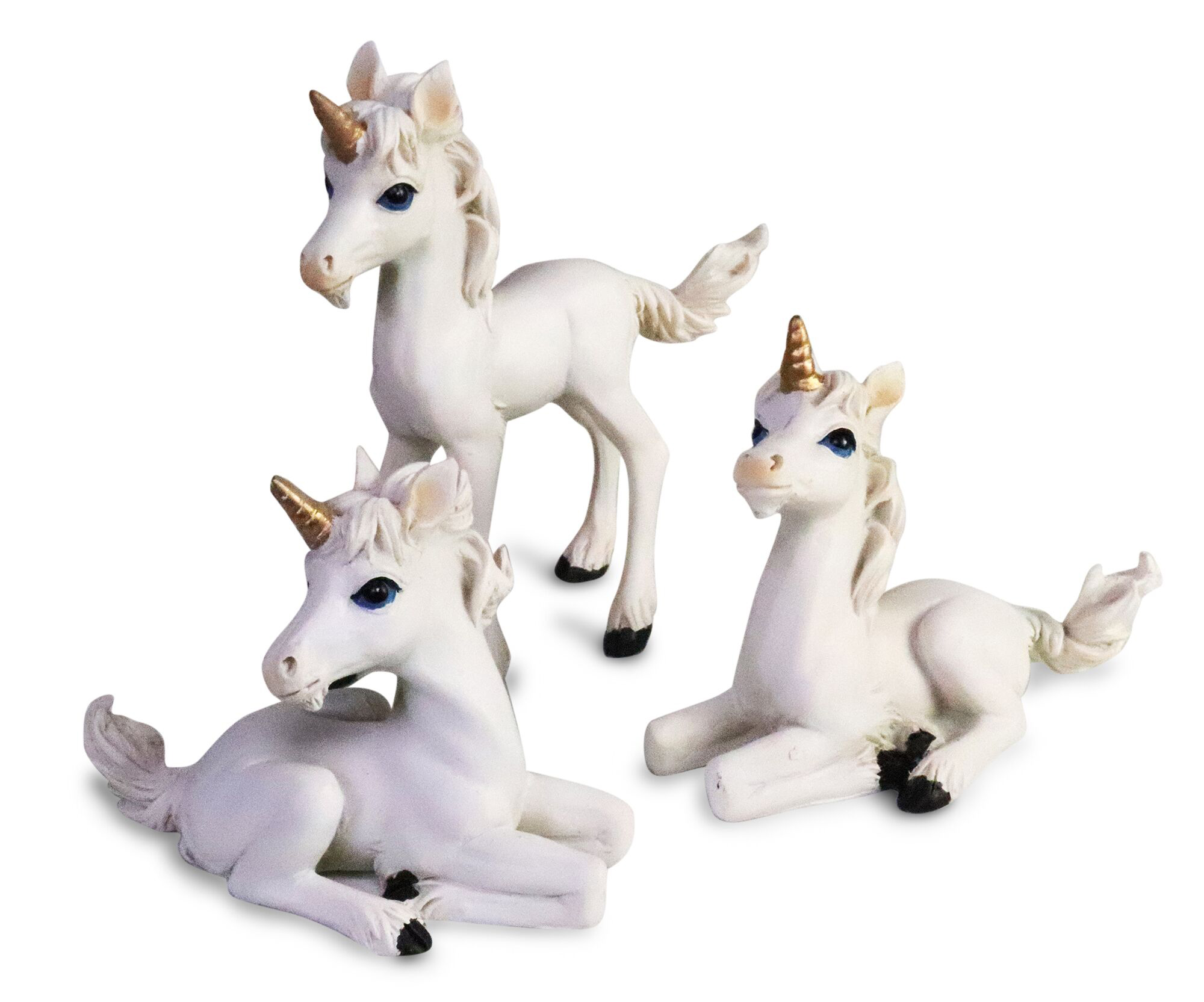 Pony Unicorns Set of 3 (Standing and Sitting) 41/5" Figurines