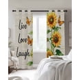 thumbnail image 4 of Sunflower Blackout Curtains for Bedroom Living Room Darkening Curtains 90 Inch Watercolor Summer Botanical Butterfly Rustic Black Out Window Curtain Privacy Window Treatment Grommet Drapes 52"x90"x2, 4 of 9