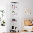 thumbnail image 2 of Tcbosik Display Cabinet, Floor Standing Curio Cabinet with 3 Acrylic Shelves, Small Glass Cabinet with Lock and Wheels for Living Room Bedroom Office, Black, 2 of 10