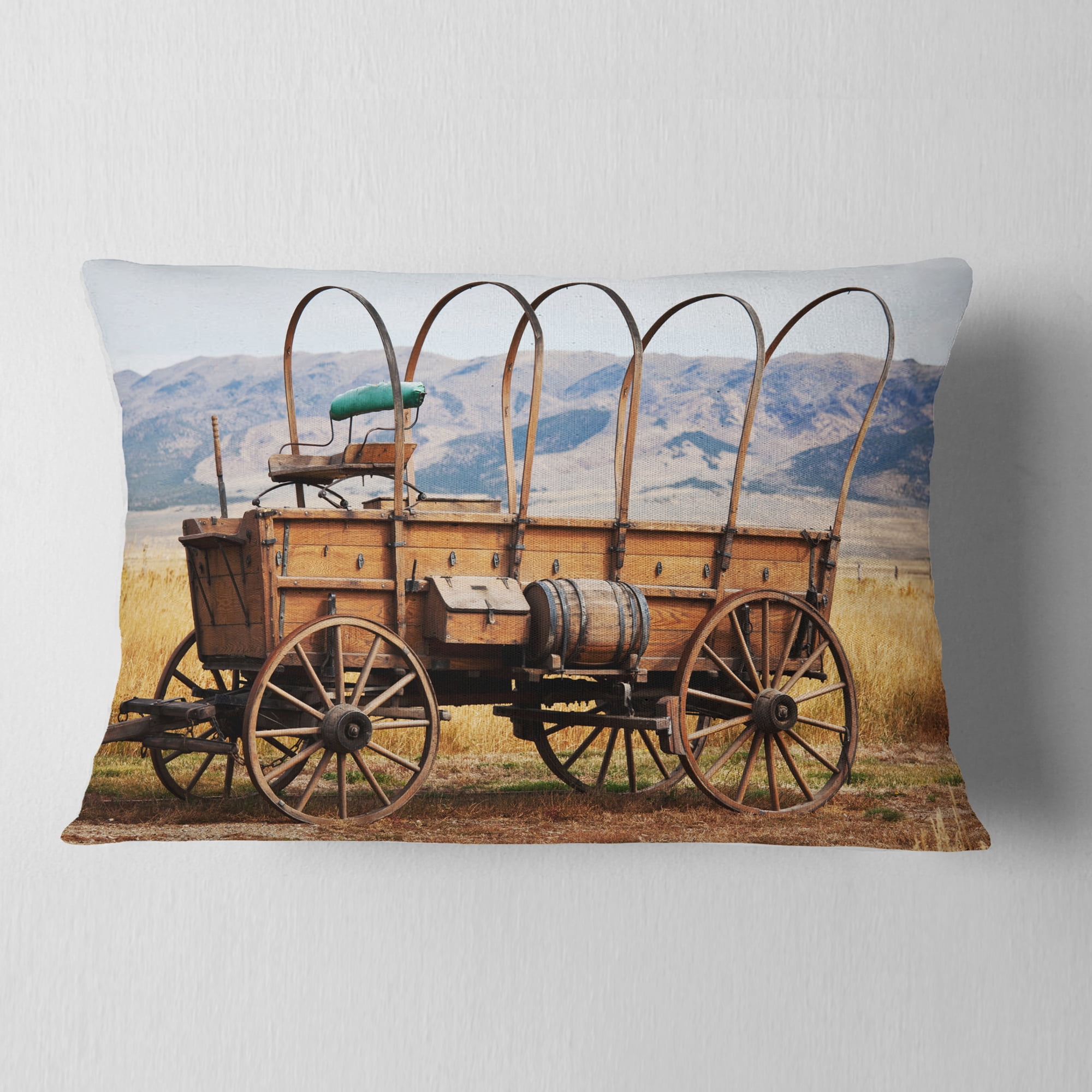 Designart 12" x 20" Brown Polyester Throw Pillow