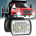 thumbnail image 6 of 1pcs 180W 7x6 Inch LED Headlight Hi/Lo DRL Beam For Jeep YJ MJ Ford E-150 E-350 E-250, Black Aluminum Housing with PMMA Lens, 6 of 10