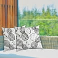 thumbnail image 3 of 2 Pillowcases 20x20 inch black white pineapple Square Throw Pillow Cover Protector Pillow Sham Case with Zipper Set of 2, 3 of 11