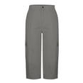 thumbnail image 4 of Lumtrix Cargo Capris For Women Summer Dressy Casual Loose Capri Pants With Pockets High Waisted Work Button Cropped Pant Gray XL, 4 of 7