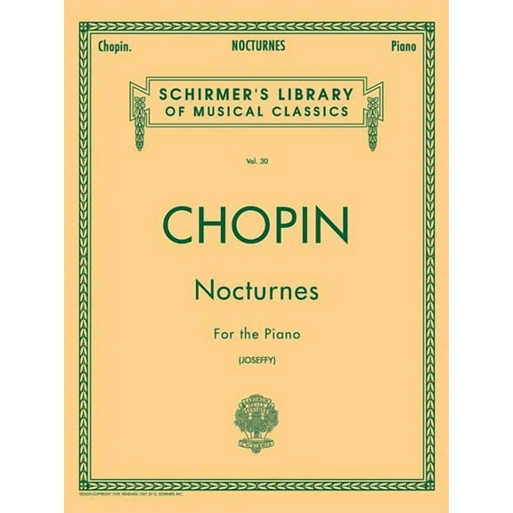 Schirmer's Library of Musical Classics Nocturnes: Schirmer Library of Classics Volume 30 Piano Solo, Book 30, (Paperback)