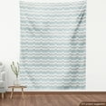 thumbnail image 4 of Ambesonne Chevron Fabric by the Yard Upholstery, Ethnic Continuous Zigzag, 5 Yards, Pale Slate Blue and White, 4 of 5