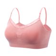 thumbnail image 3 of Coobie Seamless V-Neck Lace Trim Bra 9042, Everyday Bra for Women,Pink Ginger,One Size, 3 of 7