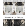 thumbnail image 6 of Halloween Kitchen Curtain Valances for Windows Farmhouse Short Curtains, Horror Bat Crow Full Moon Beige Black Rod Pocket Valance Curtain for Bedroom Cafe Living Room 42"x12", 6 of 8