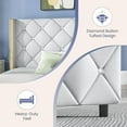 thumbnail image 4 of DreamCurship Twin Size Bed Frame, Twin Bed Frame with Headboard and Footboard, Modern Upholstered Bed Frame, Beige, 4 of 7