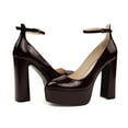 thumbnail image 4 of JENN ARDOR Platform Heels for Women Chunky Heel Closed Toe High Heels Block Heel Ankle Strap, 4 of 9