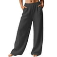 thumbnail image 5 of Aofany Pants for Women Wide Leg Linen Pant Summer Casual Palazzo Flowy Pants with Pocket Loose Lightweight Pants, 5 of 8
