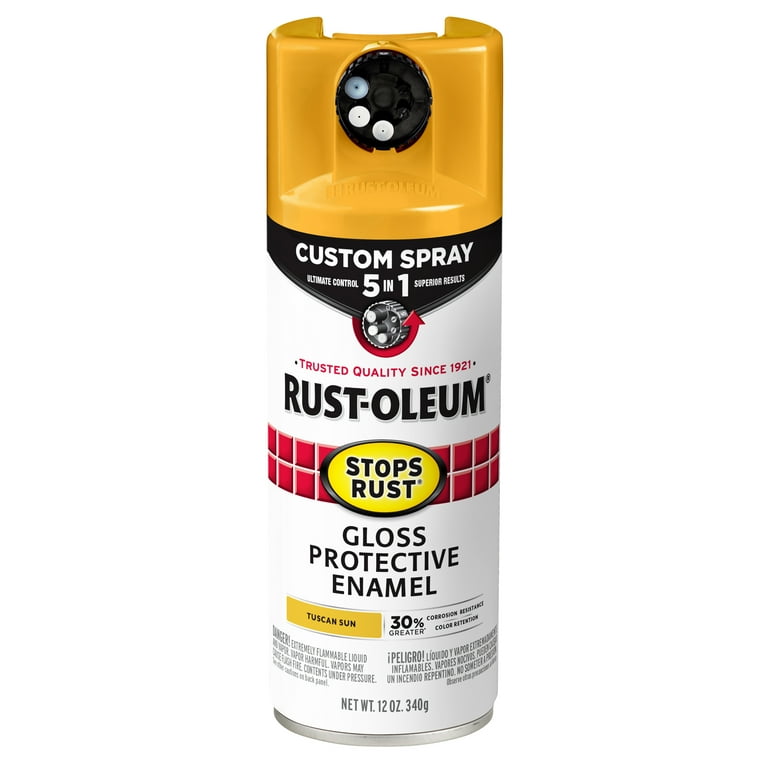 6 Pack, Tuscan Sun, Rust-Oleum Stops Rust Custom Spray 5 in 1