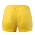 thumbnail image 6 of JIKNTTR Womens Fashion Shorts Drawstring Cotton Beach Pocket Lightweight Comfy Stretch Short Elastic-Waist Inseam Running Gym Summer Classic Fit Shorts, 6 of 9