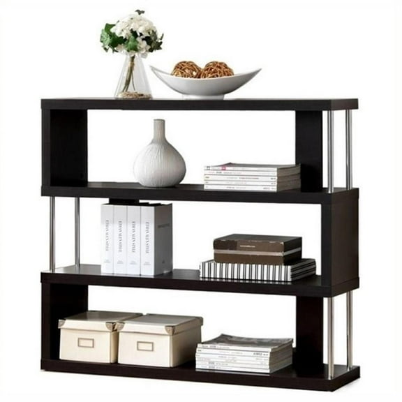 Atlin Designs 3 Shelf Bookcase in Dark Brown