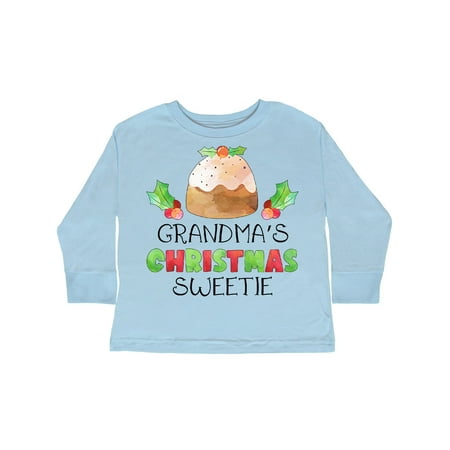 

Inktastic Grandma s Christmas Sweetie with Holiday Cake and Holly Gift Toddler Boy or Toddler Girl Long Sleeve T-Shirt