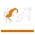 thumbnail image 3 of For 12-14 Impreza & 13-17 XV Crosstrek Front Inner Fender Liner Panel SET PAIR, 3 of 5