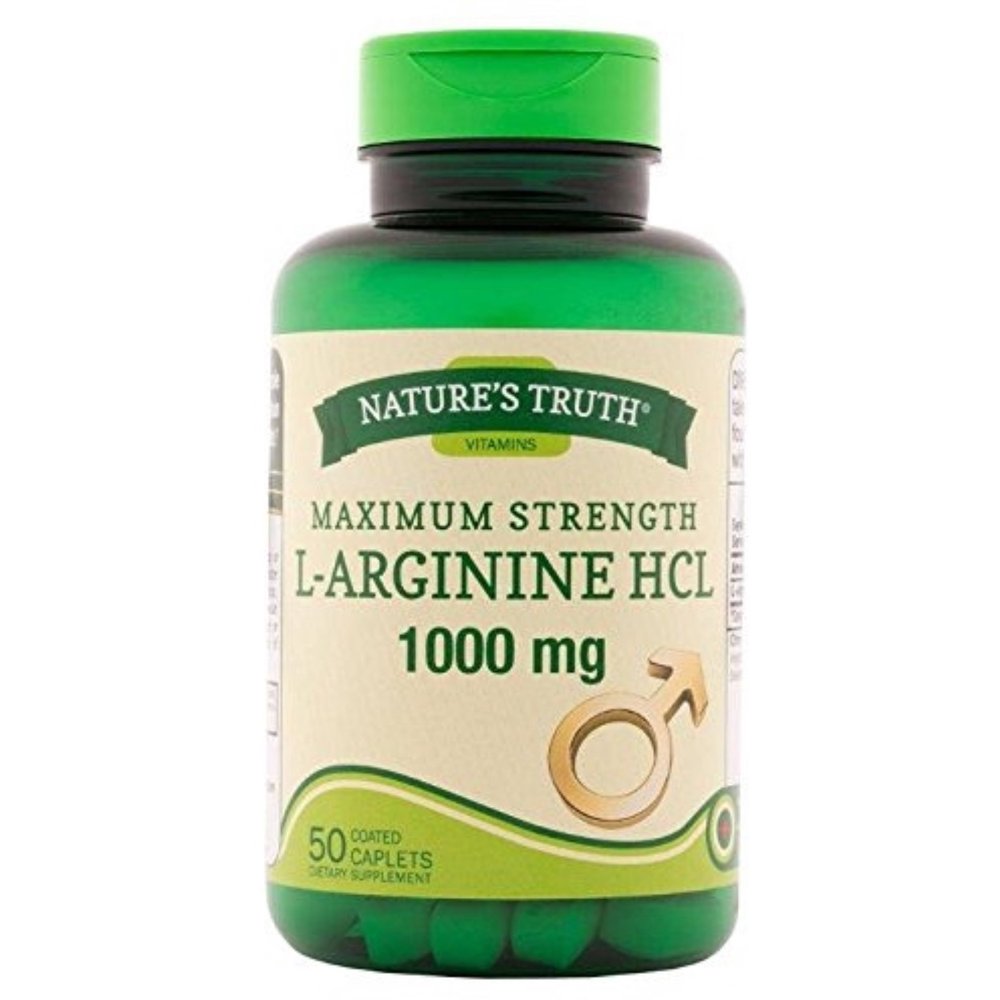 Nature's Truth LArginine HCl Caplets, 1000 mg, 50 Count