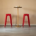 thumbnail image 2 of Basicwise 30-inch Backless Metal Bar Stool Stackable Heavy-Duty Counter-Height Chair for Home Bars Patios Kitchen Islands Cafes Restaurants Bistros and Dining Areas for Indoor & Outdoor Use, Red, 2 of 6