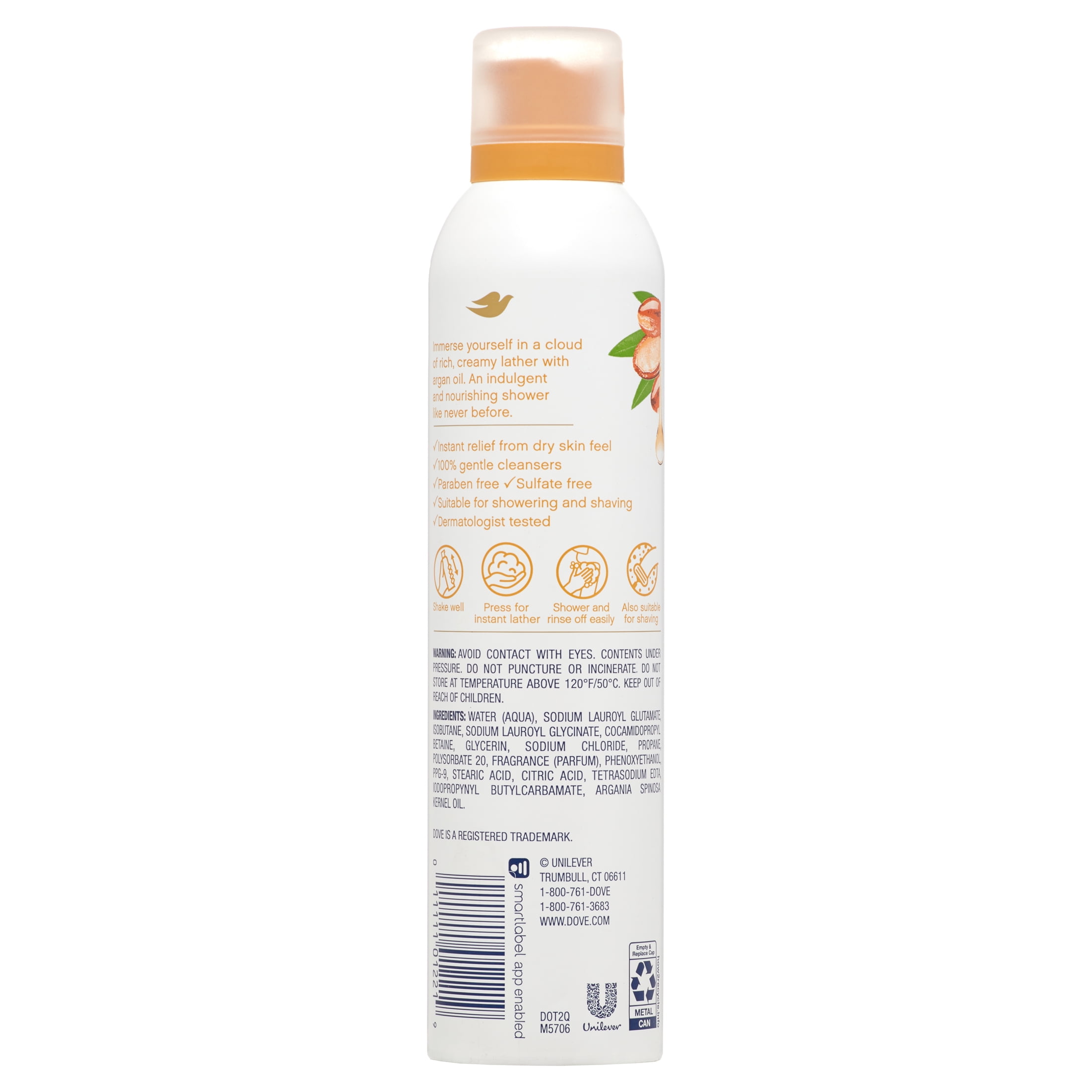 Dove Body Wash Mousse with Argan Oil, 10.3 Oz.