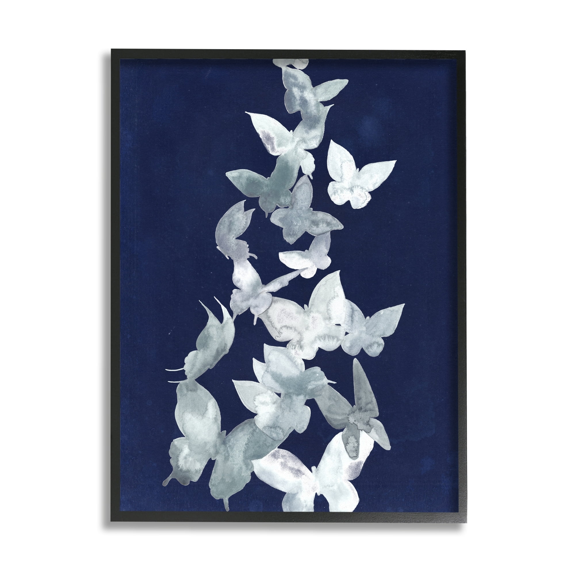 Stupell Industries Abstract Butterflies Swarm Animals & Insects Painting White Framed Art Print Wall Art