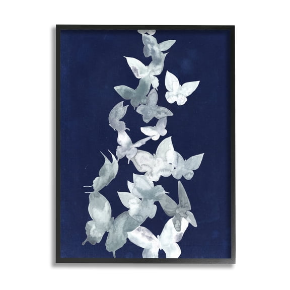 Stupell Industries Abstract Butterflies Swarm Animals & Insects Painting Black Framed Art Print Wall Art