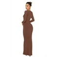 thumbnail image 4 of REORIA Women Long Sleeve Bodycon Dress Sexy Crew Neck Ribbed Basic Maxi Dresses Slim Fit, 4 of 7