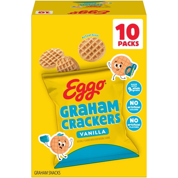 Eggo Vanilla Graham Crackers, Kids Snacks, 10 Count