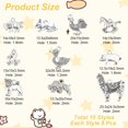thumbnail image 2 of 80 Pcs 10 Styles Farming Charm Pig Horse Duck Rabbit Shaped Animal Pendants Antique Silver Metal Tibetan Style Charms for DIY Necklace Jewelry Findings 1.5mm Hole DIY, 2 of 6