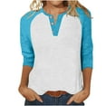 thumbnail image 3 of Women Plus Size Tops Sawvnm Women's Round Neck Loose Shirt Top  Clothes under $5.00, 3 of 5