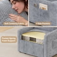 thumbnail image 5 of Noelse 3-in-1 Sleeper Chair Bed, Convertible Sofa Bed with Pull-Out Recliner, Corduroy Fabric Accent Chair, Gray, 5 of 9