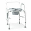 Medline Drop Arm Commode, Swing Away Arm for Easy Transfer, with Padded Seat, Supports up to 350 lbs, Gray