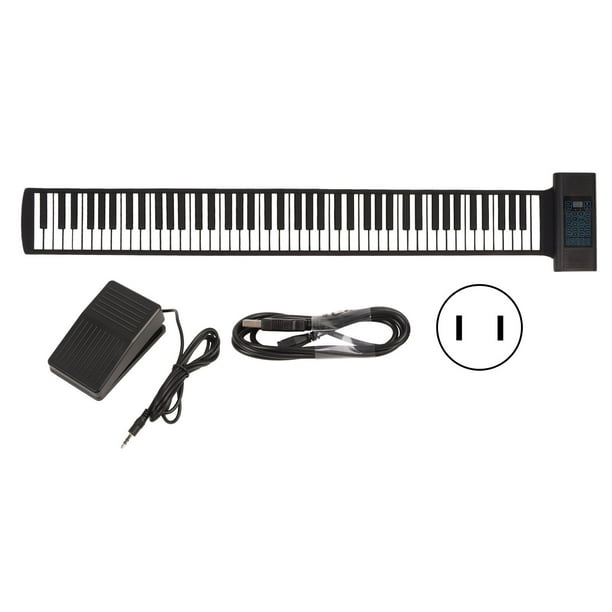 Piano enrollable 88 teclas Plegable Plug and Play Altavoces duales Teclado suave Bluetooth Piano para tabletas de computadora 100-240 V Enchufe de EE. UU.