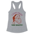 thumbnail image 1 of Santa I Saw That You Nasty Tank Top Fitted Racerback Women's 2X-Large Heather Grey, 1 of 5