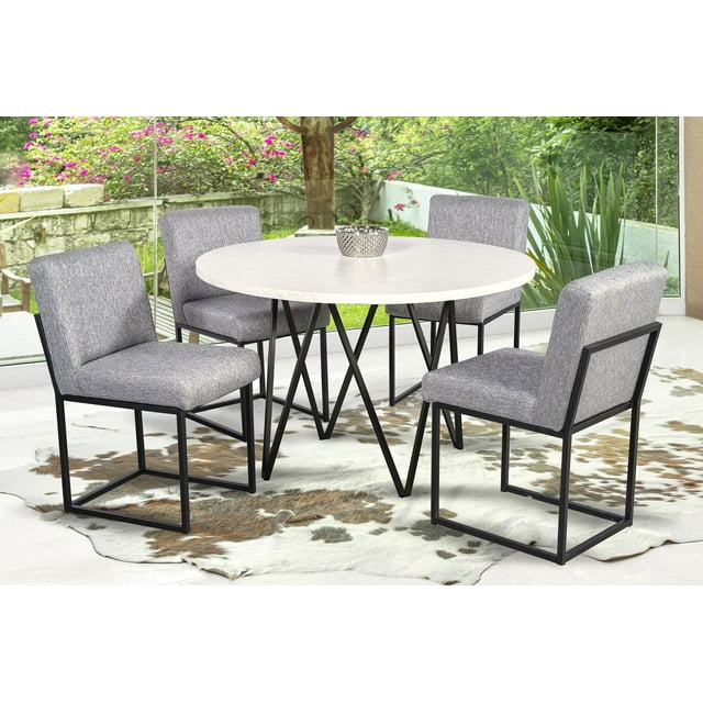 Comedor Soria 4 Sillas Redondo Tubular y Cubierta de Formica