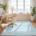 thumbnail image 3 of Design&I 2'x3' Washable Throw Rug Low Profile Daily Traffic Ready Accent Ocean Themed Ripple Circles Minimalist Theme Nautical Aesthetic for Hallway, Laundry Room, 3 of 7