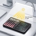 thumbnail image 3 of Hendoct Black Silent Calculator with Handwriting Tablet, 12-Digit Dual Power Desk Tool, Stylus for Office School Gift, 3 of 10