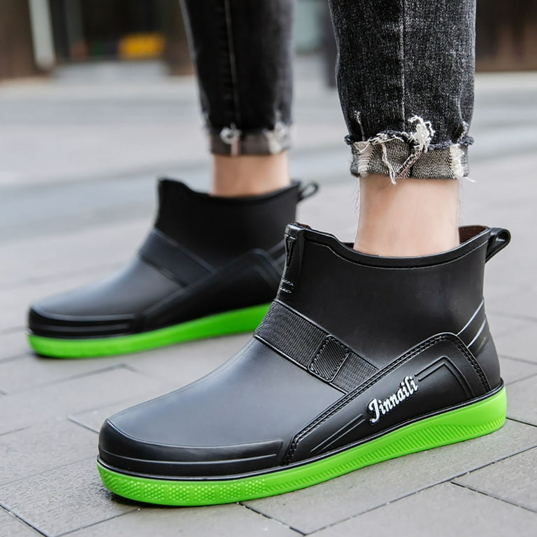 Mortilo Mens Thick Sole Rain Boots Short Tube Non Slip Shoes