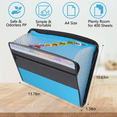 thumbnail image 3 of Homeminion Accordion Folder,Accordion File Organizer with Zip Closure Expanding File Folder 13 Pockets Portable Letter A4 Paper Accordion File Organizer for School Office Documents（Blue）, 3 of 6