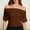 Khaki, variant on Rove Studio Women’s Off The Shoulder Short Sleeve Top, Ruched Waist Solid Color Blouse, Casual Slim Fit Summer T Shirt For Daily Wear White L