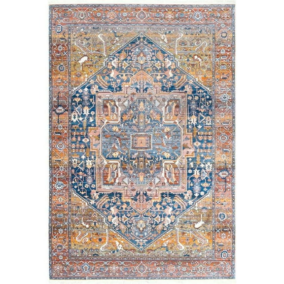 Ehtel Medallion Fringe Rust 4 ft. x 6 ft. Area Rug