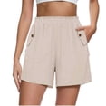 thumbnail image 3 of Only Moment Womens Shorts Chemical Fiber Blends High Waisted Wide Leg Knitted Wide Leg Soft Pajama Shorts Women Vacation Outfits Women's Shorts Light Yellow,XL, 3 of 8