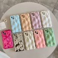 thumbnail image 4 of 3D Wave Pattern Phone Case For iphone 15 14 13 12 11 Pro Max INS Candy Color Fashion Soft Silicone Shockproof Back Cover Cases, 4 of 5