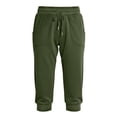 thumbnail image 6 of Lenpel Women's Yoga Capri Joggers Fashion Drawstring Elastic Waist Cropped Pants with Pockets Comfy Lightweight Workout Lounge Pants, 6 of 7