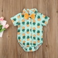 thumbnail image 5 of Douhoow Baby Boy Gentleman Jumpsuit Summer Short Sleeve Bowknot Dinosaur Bodysuit, 5 of 8