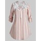 thumbnail image 1 of Más el tamaño de collar floral panel de malla de la blusa de Notch Rosegal Blusas Tallas Grandes, 1 of 5